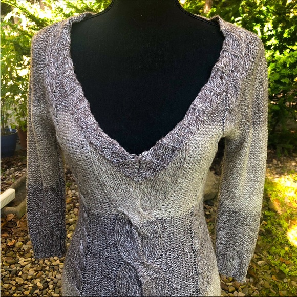 American Rag Bodycon Knit Deep V-Neck Sweater Dress - Picture 3 of 11